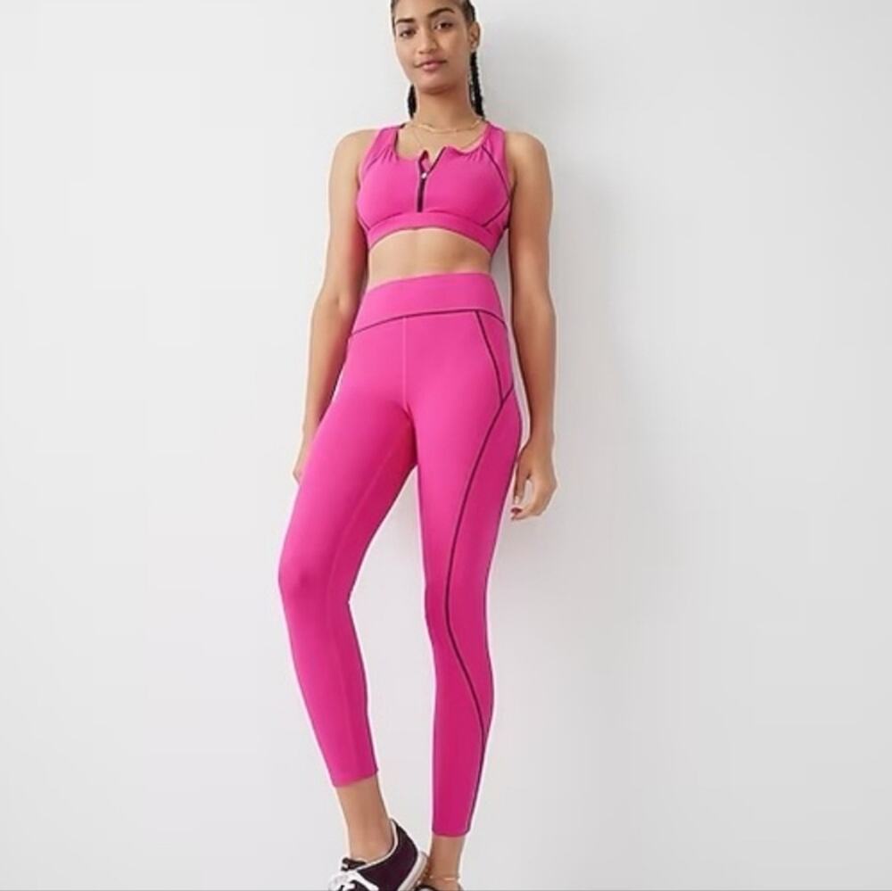NWT J. Crew SleekStretch High Rise Compression Leggings Radiant Fuchsia XXL